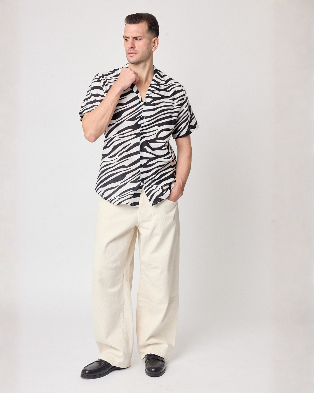 Camisa de Algodón Estampado Zebra
