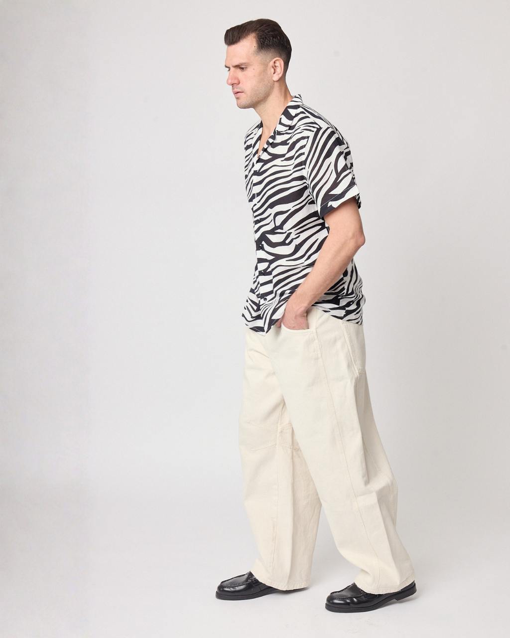 Camisa de Algodón Estampado Zebra