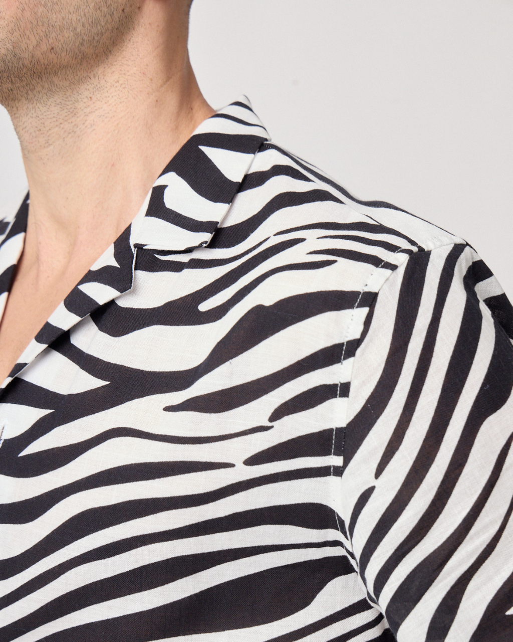 Camisa de Algodón Estampado Zebra