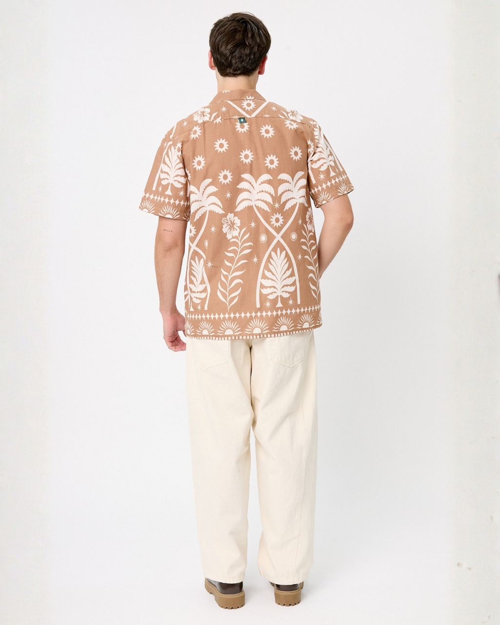 Camisa de Lino Estampada palmas