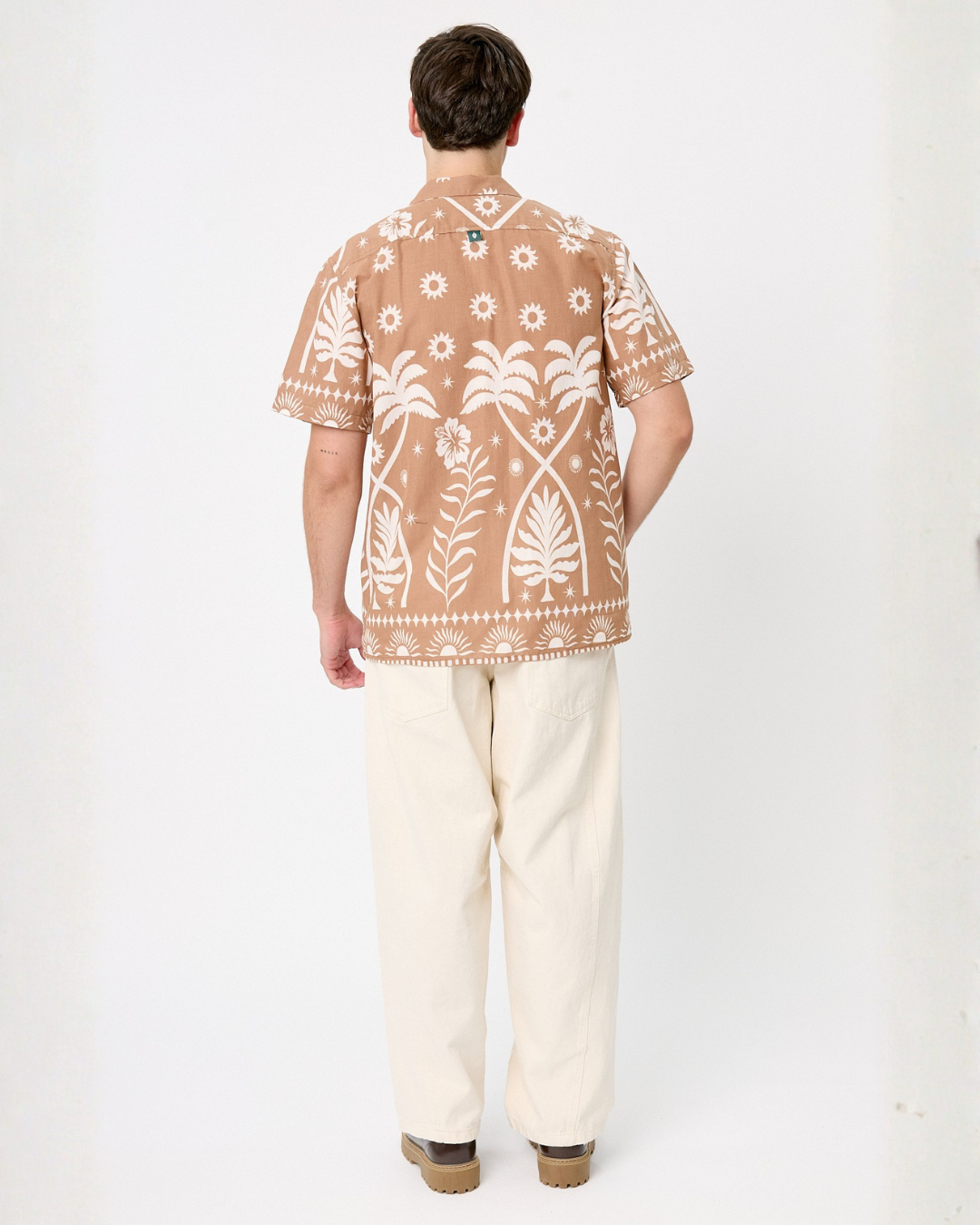 Camisa de Lino Estampada palmas
