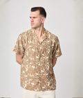 Camisa flor beige