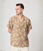 Camisa flor beige