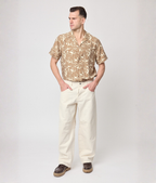 Camisa flor beige