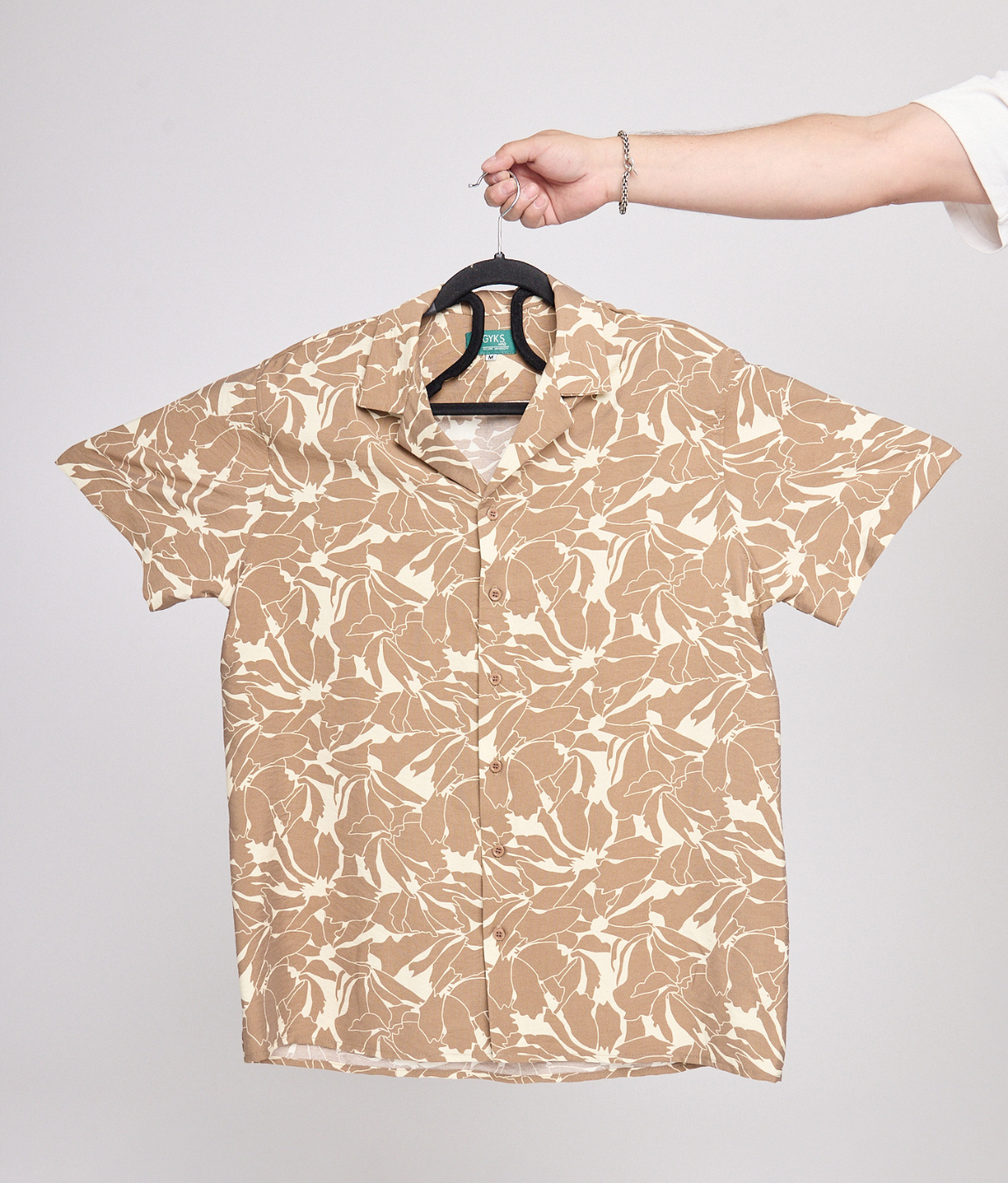 Camisa flor beige
