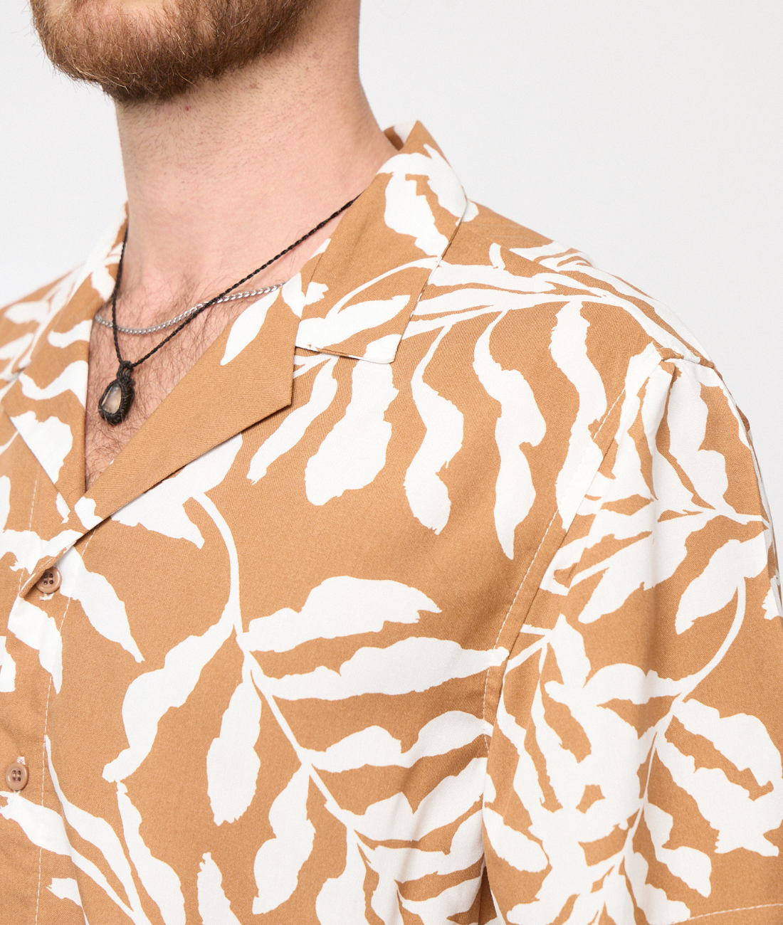 Camisa de Viscosa print hojas