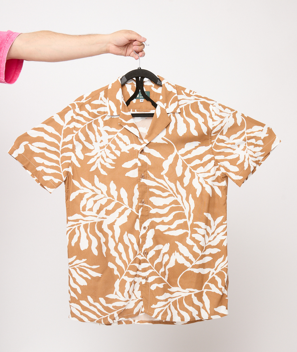 Camisa de Viscosa print hojas