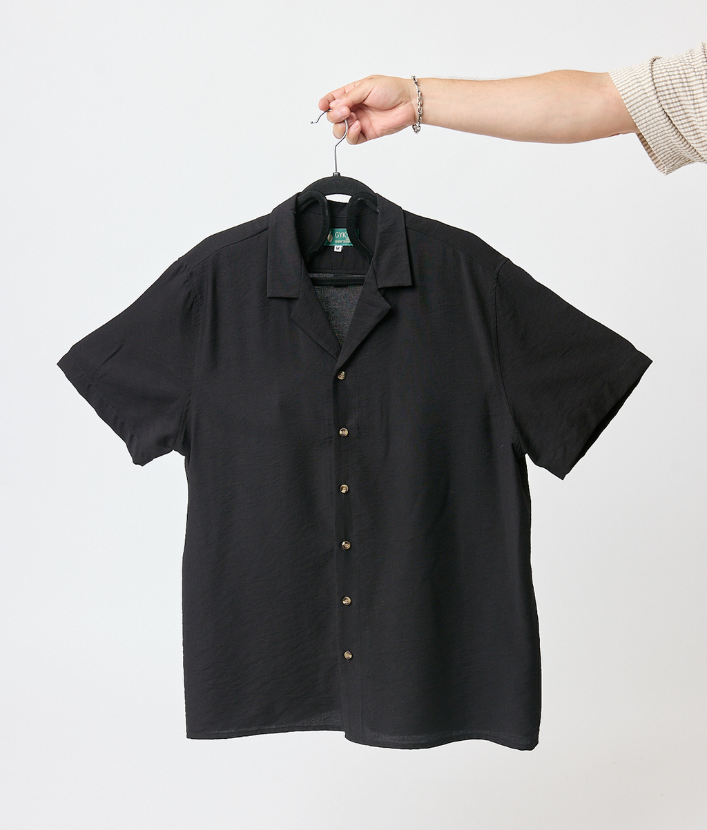 Camisa Bowling Basica Negra