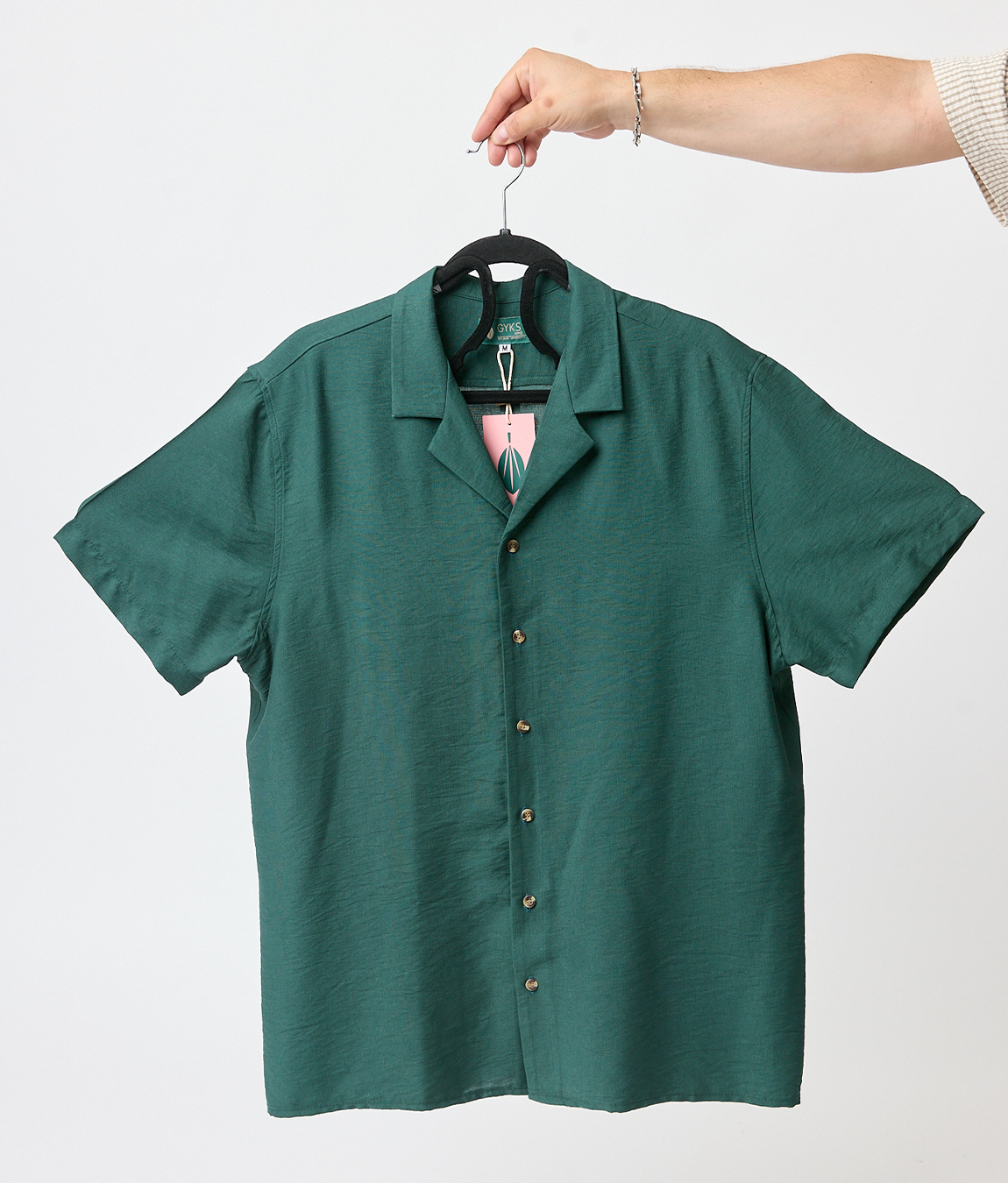 Camisa Bowling Basica Verde Esmeralda