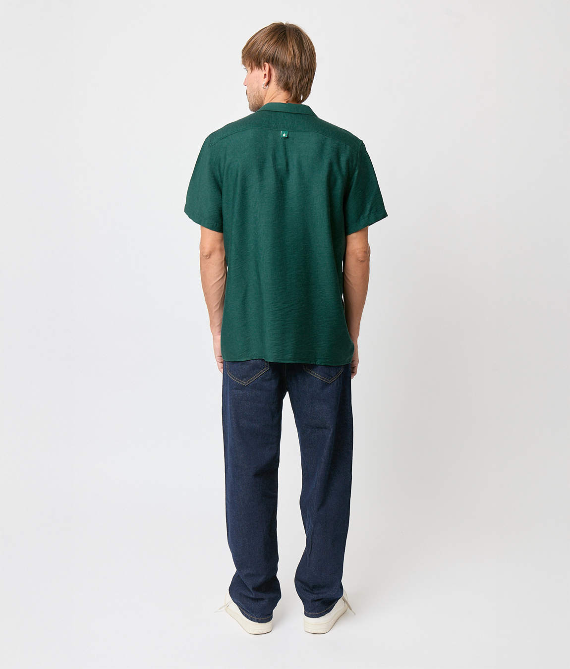 Camisa Bowling Basica Verde Esmeralda