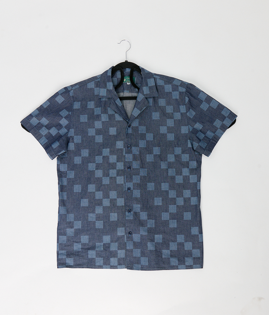 Camisa Bowling Mezclilla Cuadros