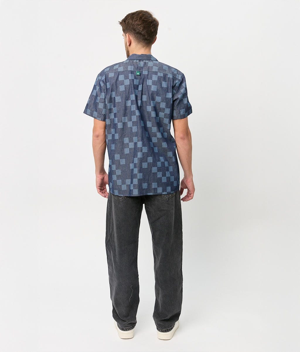 Camisa Bowling Mezclilla Cuadros