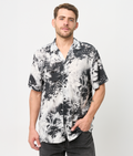 Camisa Bowling Negra Tie Dye