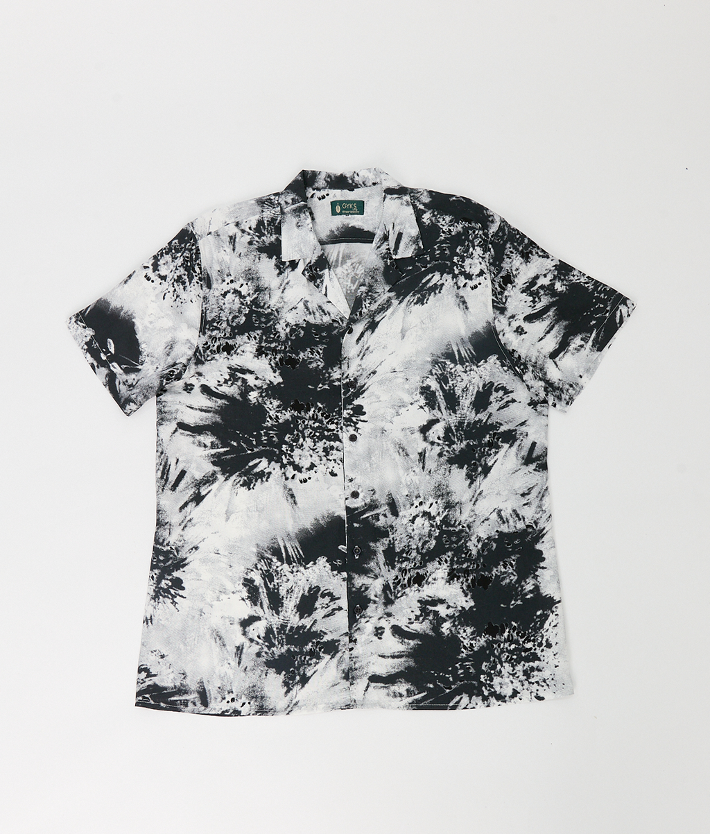 Camisa Bowling Negra Tie Dye