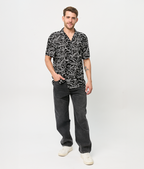 Camisa Bowling Negra Trazos