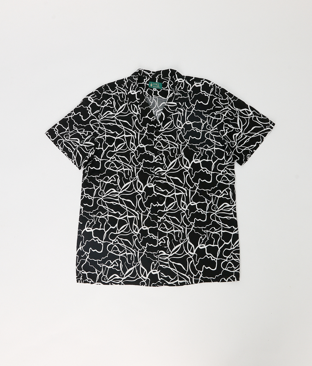 Camisa Bowling Negra Trazos