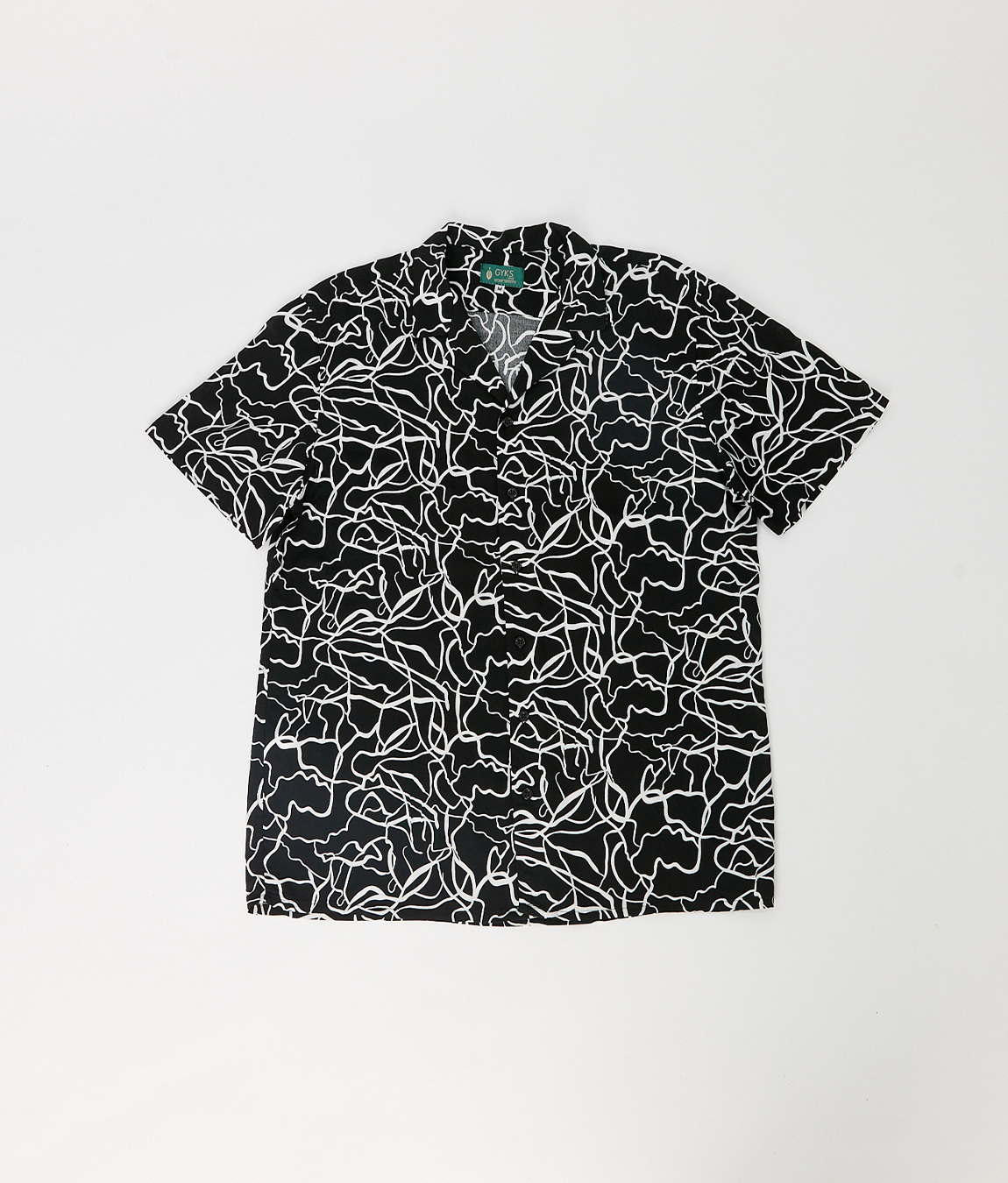 Camisa Bowling Negra Trazos