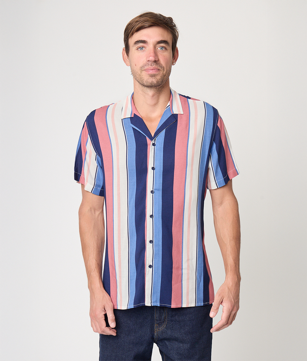 Camisa Bowling Rayas Blues