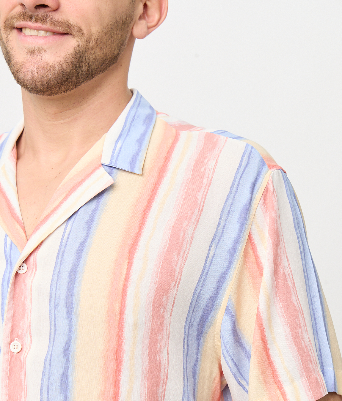 Camisa Bowling Rayas Pastel