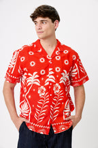 Camisa bowling trópico rojo