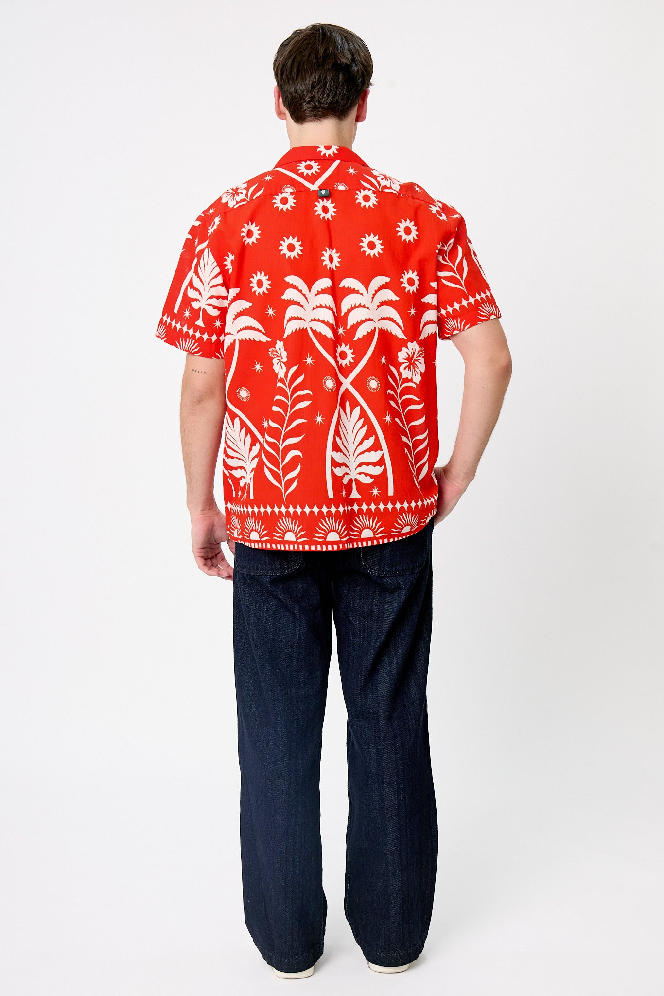 Camisa bowling trópico rojo