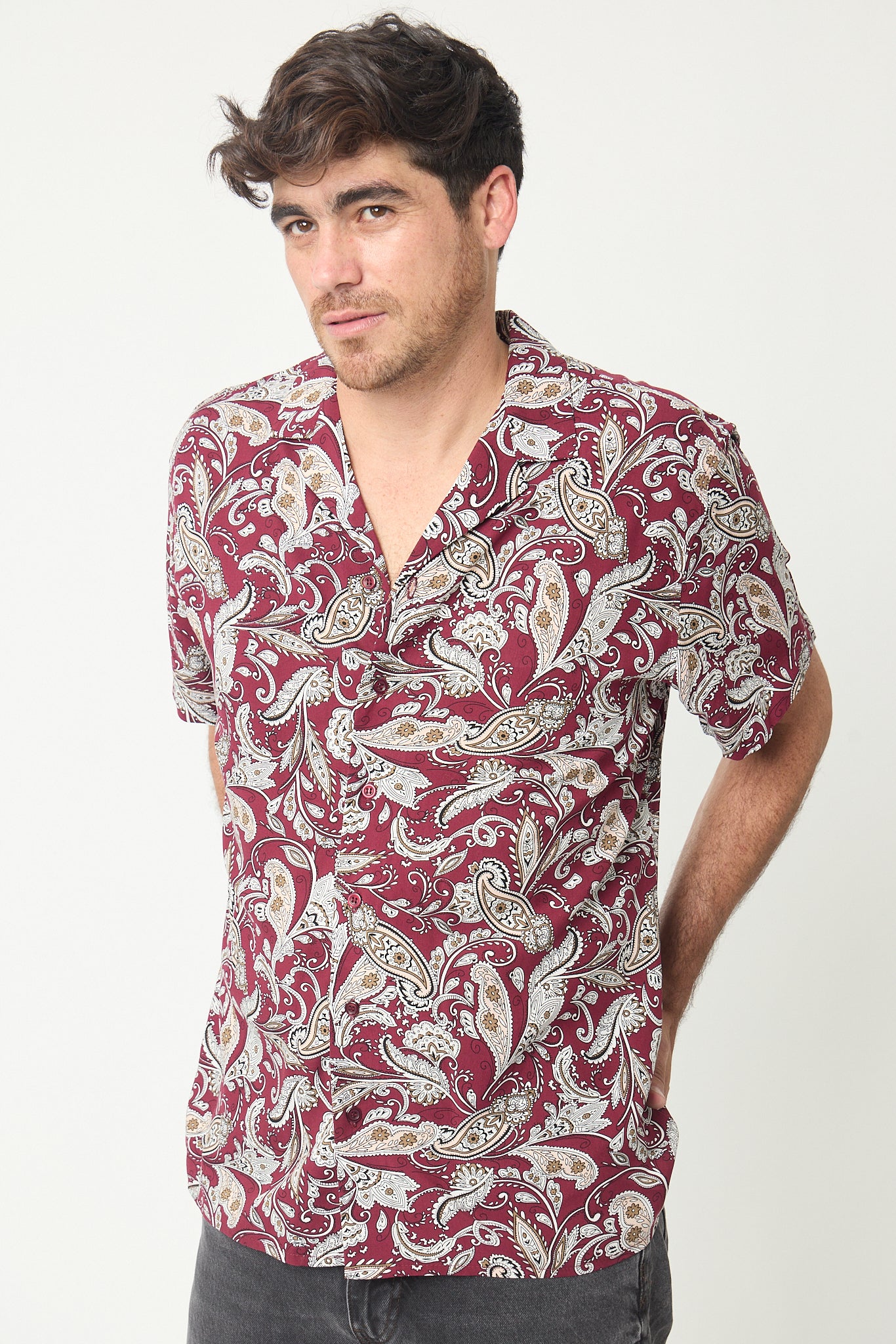 Camisa Bowling Liberty vino