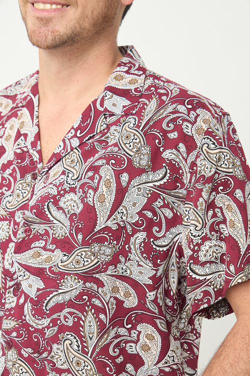 Camisa Bowling Liberty vino