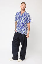 Camisa Viscosa Print Azul rey