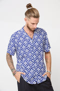 Camisa Viscosa Print Azul rey
