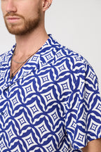 Camisa Viscosa Print Azul rey