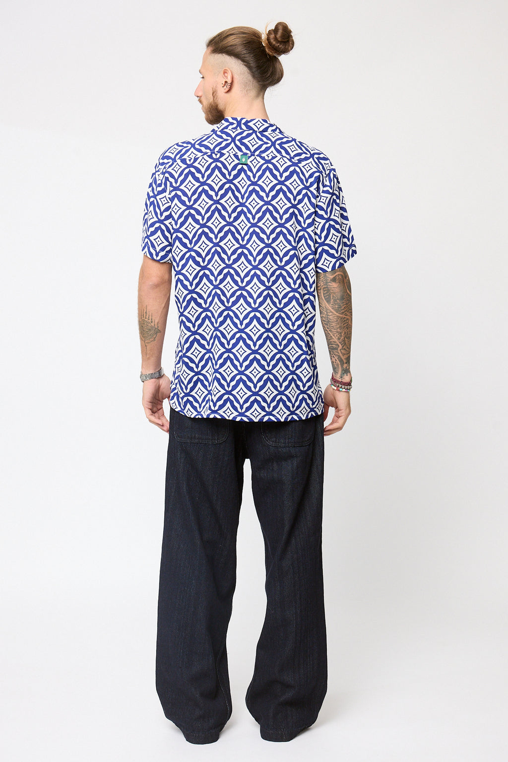 Camisa Viscosa Print Azul rey