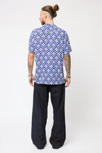 Camisa Viscosa Print Azul rey