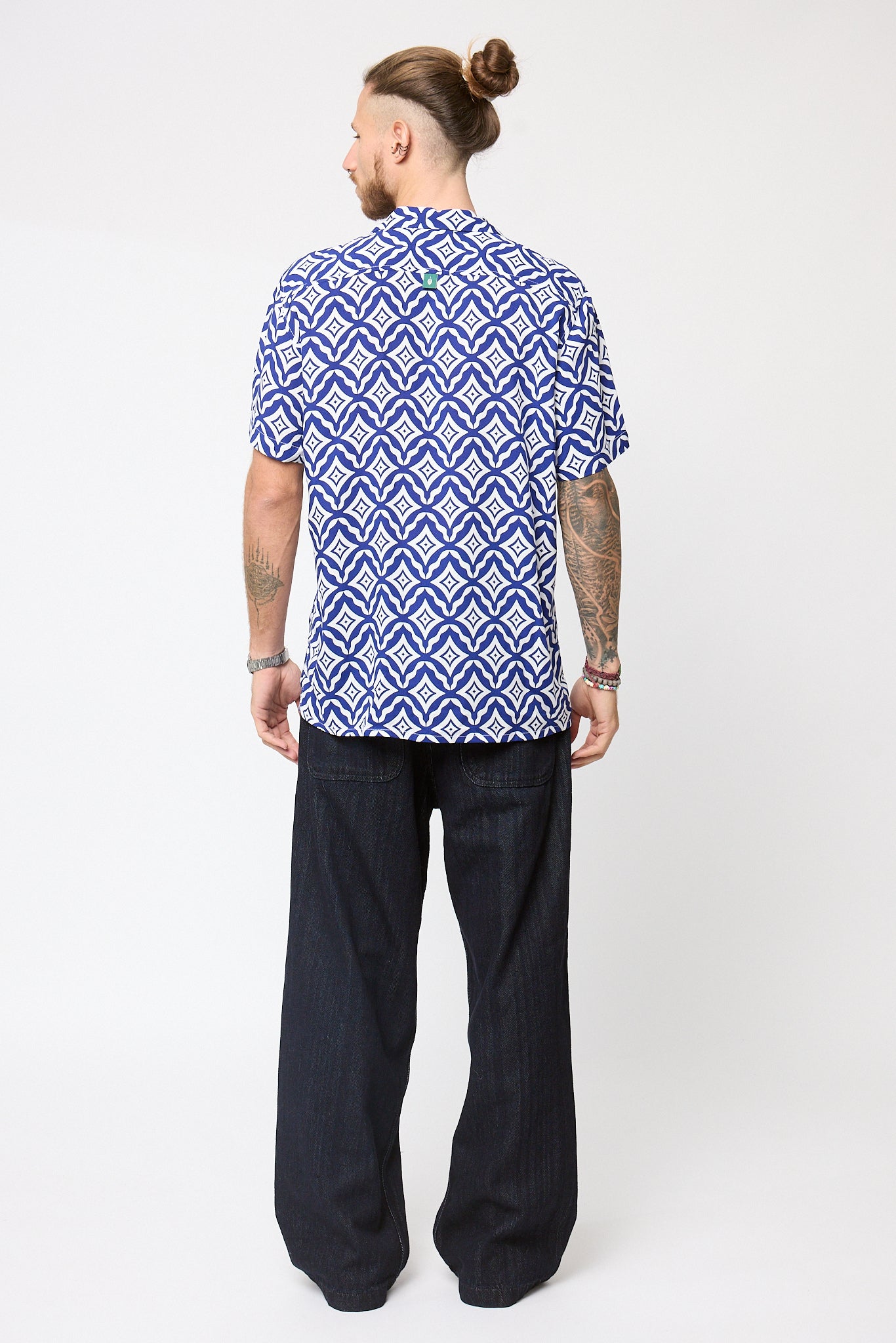 Camisa Viscosa Print Azul rey